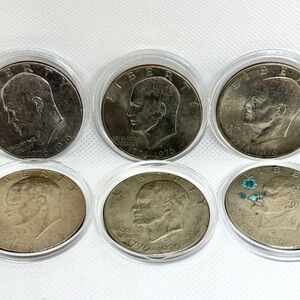 Authentic Set of 6 x Bicentennial Eisenhower $1 large Dollar coins